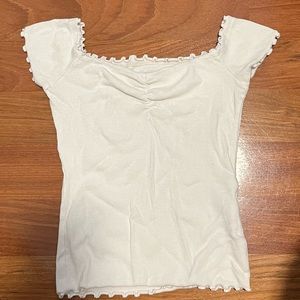 Hollister white cinch top + FREE Brandy Melville stickers!!